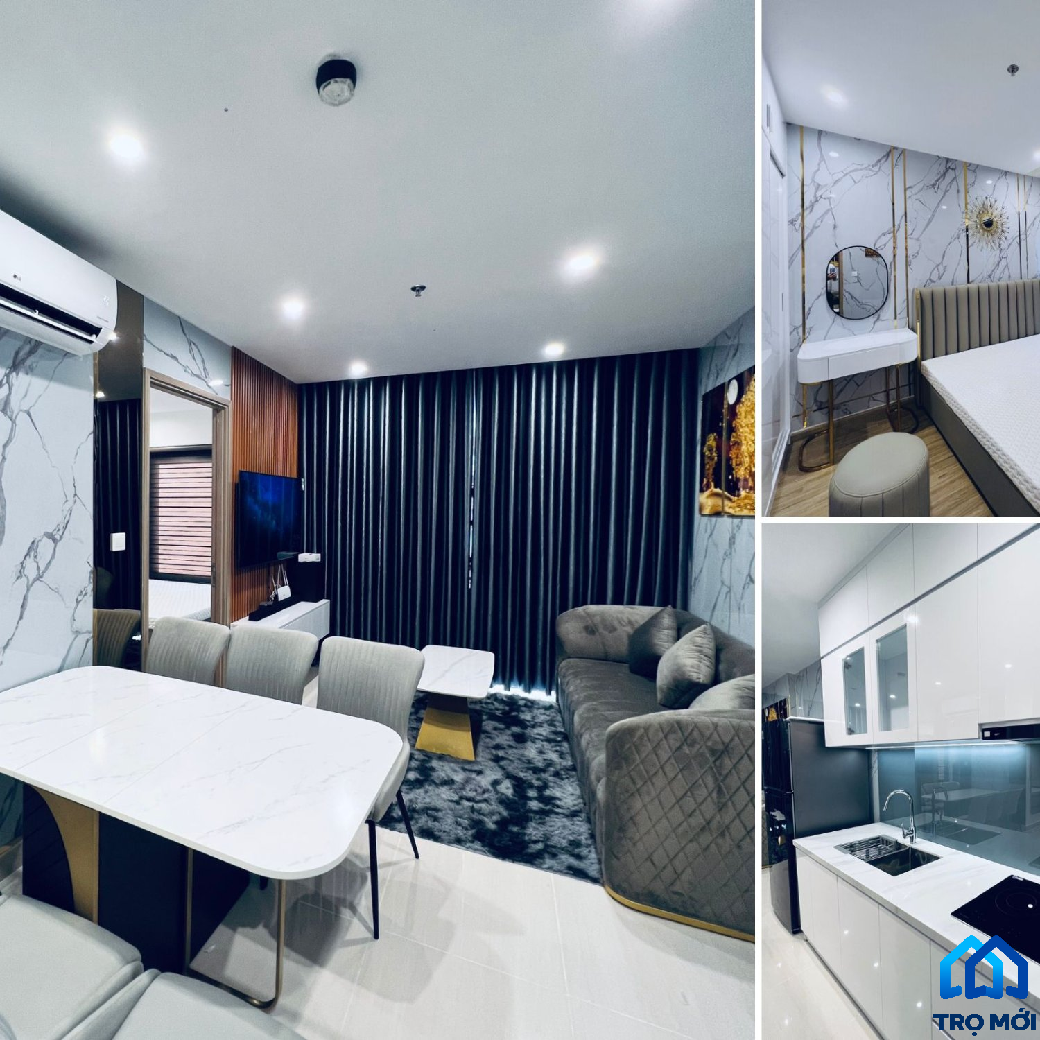 Cho thuê căn hộ chung cư 2PN2WC full nội thất sang trọng Luxuly ở Vinhome Grand Park quận 9