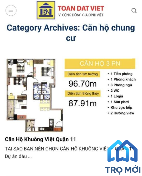 Chung cư Khuông Việt đối diện CV Đầm Sen, Dt 95m2 có 3pn - trang bị máy lạnh, nước nóng giá 12tr/tháng