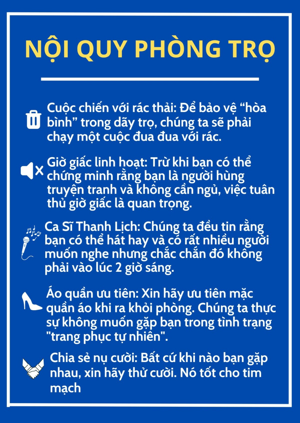 nội quy phòng trọ đầy đủ nhất