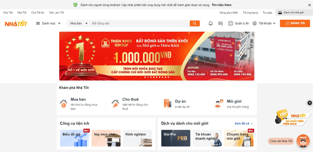 trang web tìm phòng trọ cho sinh viên