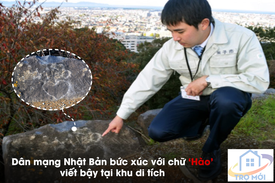 Dân mạng Nhật Bản bức xúc với chữ ‘Hào’ viết bậy tại khu di tích