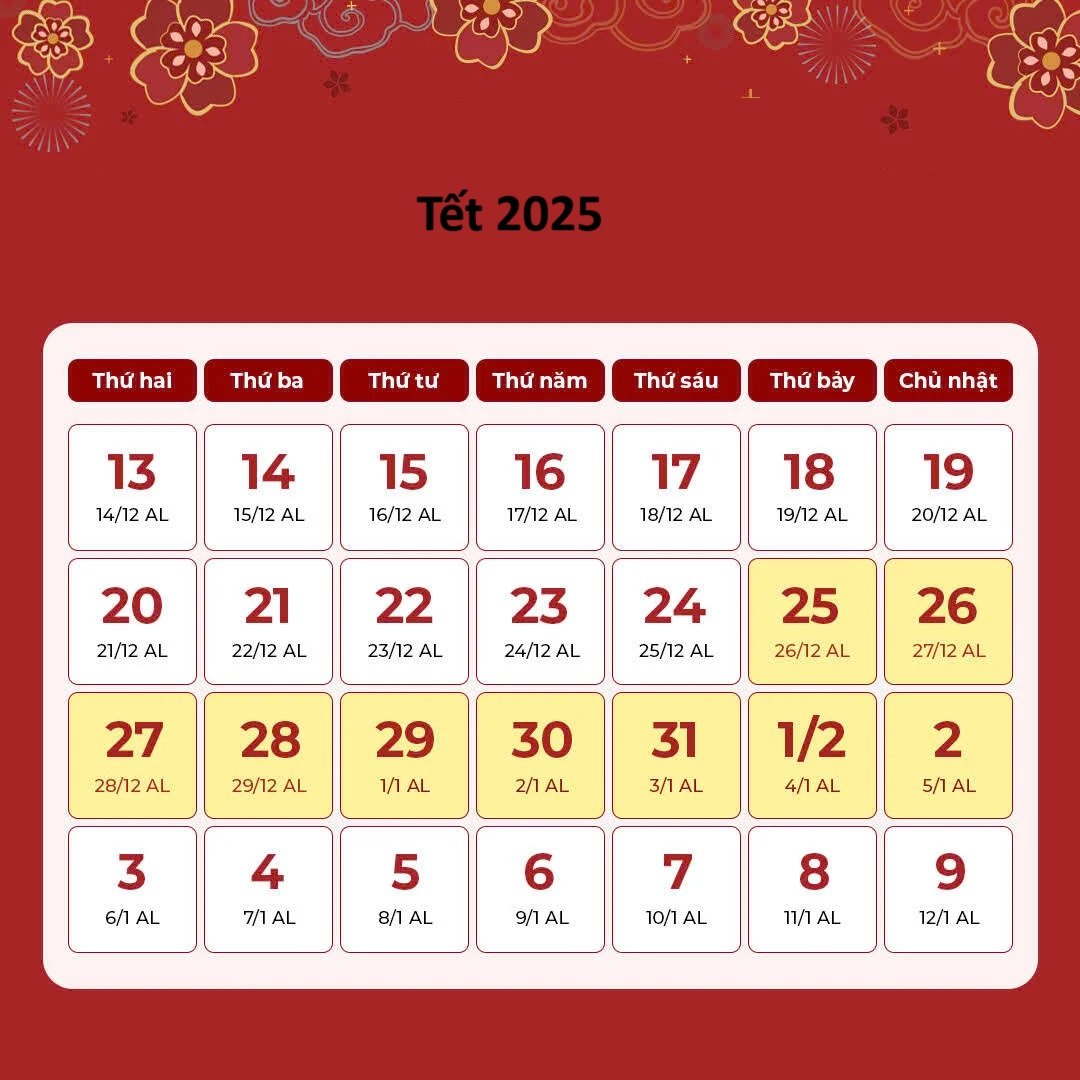 Lịch nghỉ Tết Nguyên đán 2025 của các trường Đại học - mới nhất